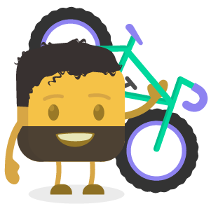 Fabio Santos buttermoji holding a bicycle