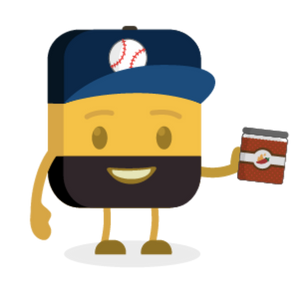 Kendall's buttermoji wearing a baseball hat and holding a jar of chili sauce