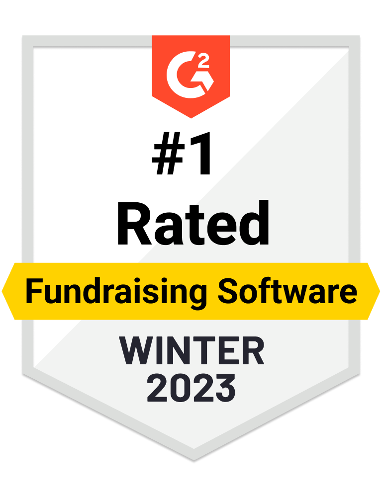 Number 1 rated fundraising platform G2 badge