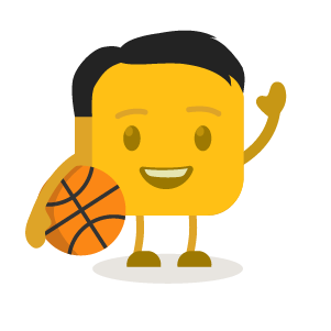 Erick's buttermoji holding a basketball