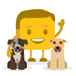 John's buttermoji with his two dogs