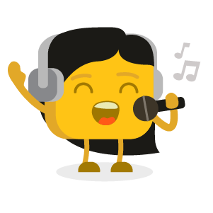 Sirena's buttermoji wearing headphones and holding a mic